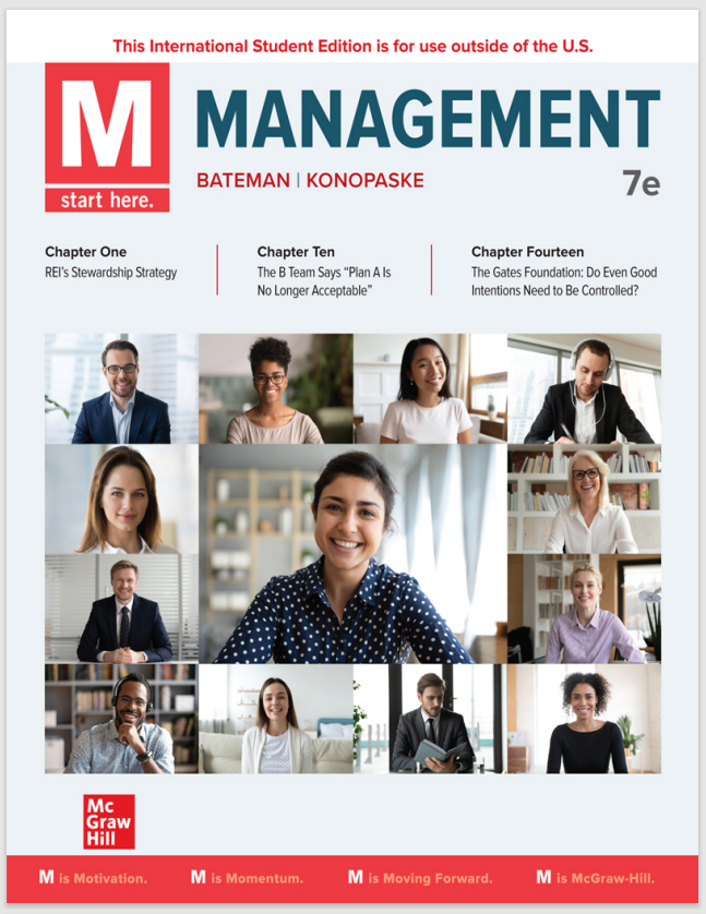 M: Management 7th Edition By Thomas Bateman, Robert Konopaske eBook cover